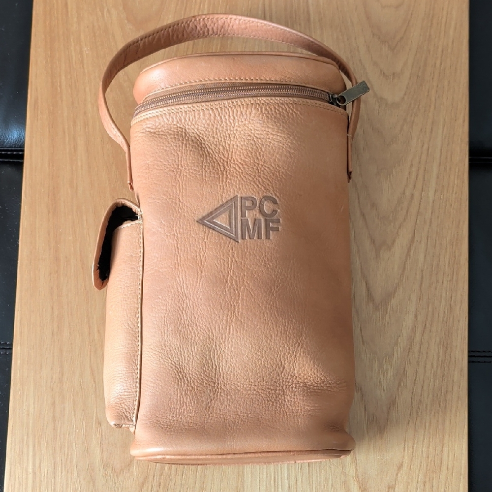 Tan Leather Wine Carrier Bag